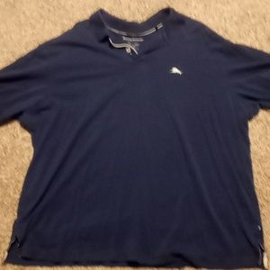 Tommy Bahama XXL navy blue cotton polo shirt